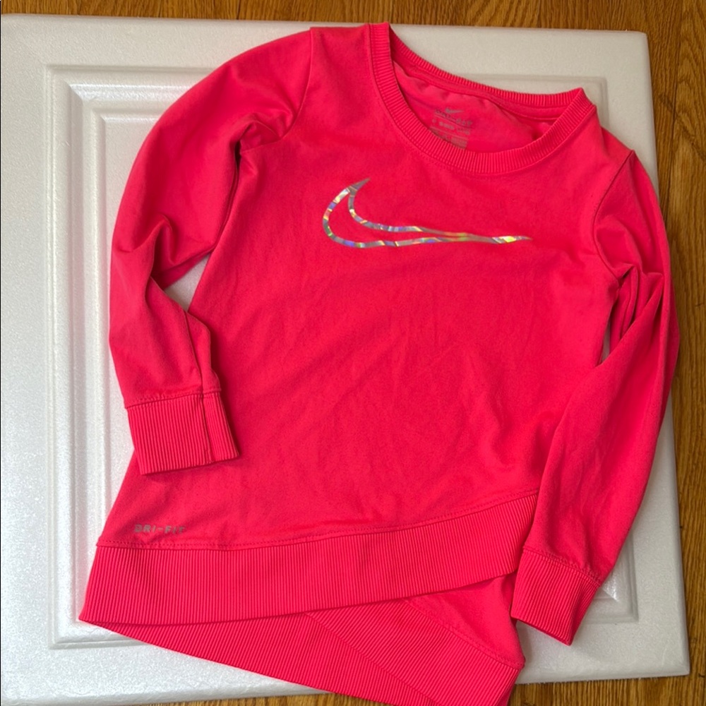 Nike Pink Sweatshirt with Metallic Swoosh